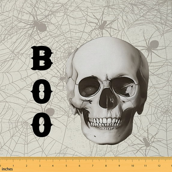 Castle Fairy Gothic Skull Fabric by the Yard 5 Yards for Teens,Spider Web Fabric for Sewing,Happy Halloween Home Decor Fabric by the Yard,Luxury Bedroom Decor