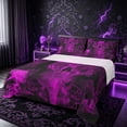 thumbnail image 1 of Castle Fairy Gothic Skull King Sheets 4pcs,Happy Halloween Bedding,Magenta Black,1 Fitted Sheet,1 Flat Sheet and 2 Pillowcases, 1 of 6
