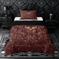 thumbnail image 1 of Castle Fairy Gothic Skull Twin Comforter Sets 2pcs,Abstract Gradient Leaves Bedding Set,Wine Rust,1 Comforter and 1 Pillowcase,Black Reversible, 1 of 6