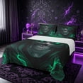 thumbnail image 1 of Castle Fairy Gothic Spooky Hooded Skeleton King Sheets 4pcs,Abstract Lightning Artwork Bedding,Lime Gray Black,1 Fitted Sheet,1 Flat Sheet and 2 Pillowcases, 1 of 6
