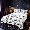 thumbnail image 1 of Castle Fairy Gothic Spooky Skeleton Bed Sheets 4-Piece,Halloween Stars Print Full Size Sheets,White Offwhite,1 Fitted Sheet,1 Flat Sheet and 2 Pillowcases, 1 of 6