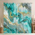 thumbnail image 1 of Castle Fairy Gradient Abstract Marble Blackout Curtains Set of 2 (52x84 Each) for Teens Boys Girls,Teal Golden Grey Window Curtains,Marbling Watercolor Curtains and Drapes,Ultra Soft Home Decor, 1 of 6