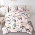 thumbnail image 1 of Castle Fairy Gradient Butterflies 7-Piece Twin Bedding Sets for Teens Girls Boys,Floral Flower Bedding Comforter Set,Abstract Watercolor Breathable Sheet Sets,Luxury Bedroom Decor, 1 of 8