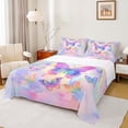 thumbnail image 1 of Castle Fairy Gradient Butterflies Twin Sheet Sets 3pcs for Kids Children,Kawaii Ombre Rainbow Twin Fitted Sheet Microfiber,Dreamy Princess Breathable Flat Sheet,Lightweight Room Decor, 1 of 7