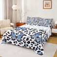 thumbnail image 1 of Castle Fairy Gradient Butterfly Queen Sheet Sets for Adults Female,Cheetah Print Bed Set, 1 of 7
