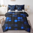 thumbnail image 1 of Castle Fairy Gradient Checkered Bedding Comforter Set,Futuristic Cubes Queen Bedding Sets, 1 of 8