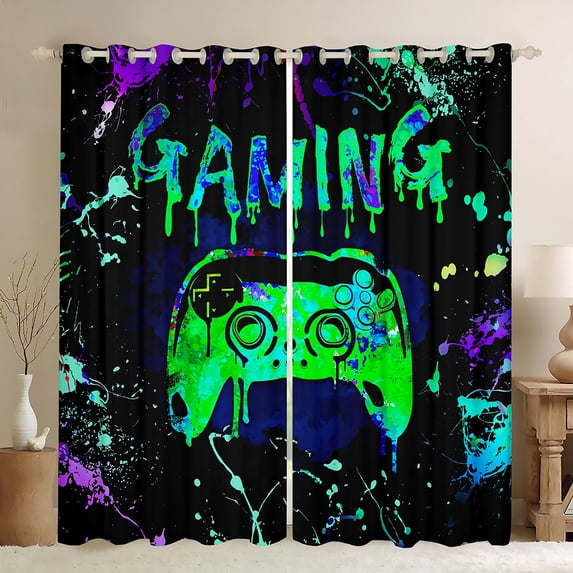 Castle Fairy Gradient Curtains Pack of 2 (42x84 Each),Ombre Gamer Curtains Blackout