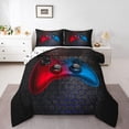 thumbnail image 1 of Castle Fairy Gradient Gamepads Full Size Comforter Sets,Geometric Honeycomb Bedding Sets, 1 of 8