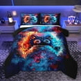 thumbnail image 1 of Castle Fairy Gradient Gamepads Twin Comforter Sets,Abstract Graffiti Splash Bedding Set, 1 of 8