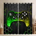 thumbnail image 1 of Castle Fairy Gradient Gamer Boy Black Out Curtains,Video Game Curtains Pack of 2 (42x63 Each),Geometric Hexagon Bedroom Curtains,Microfiber Bedroom Decor, 1 of 6