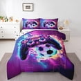 thumbnail image 1 of Castle Fairy Gradient Gamer Full Size Comforter Sets,Soccer Football Bedding Sets, 1 of 8