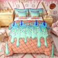 thumbnail image 1 of Castle Fairy Gradient Ice Cream Twin Bedding 7-Piece, Dessert Drip Bedding Comforter Set, Blue Green Orange, 1 of 7