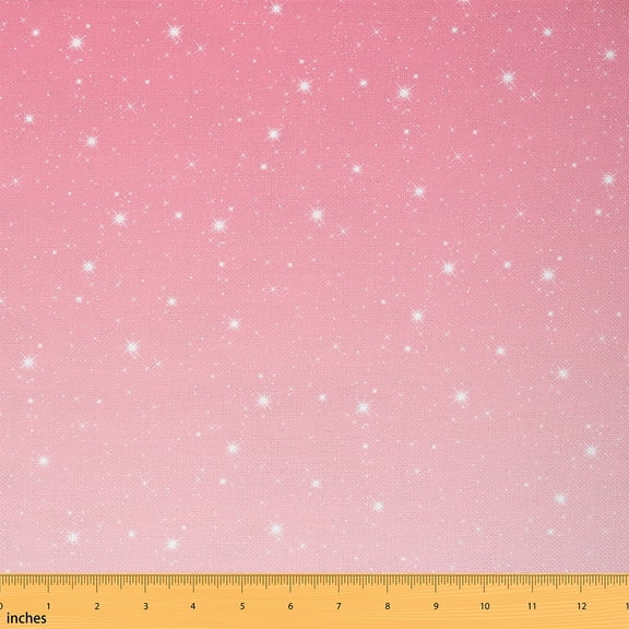 Castle Fairy Gradient Pink Fabric by the Yard 2 Yard,Starry Sky Sewing Fabric,Dreamy Princess Home Decor Fabric by the Yard,Ultra Soft Ombre Home Decor