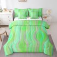 thumbnail image 1 of Castle Fairy Gradient Stripes Bedding Comforter Set,Watercolor Lines King Bedding Sets, 1 of 8