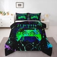 thumbnail image 1 of Castle Fairy Gradient Video Game Twin Comforter Sets,Abstract Ombre Gamer Bedding Set, 1 of 8