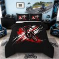 thumbnail image 1 of Castle Fairy Graffiti Dirt Bike Full Size Comforter Sets 3 Pieces for Kids, Red Splash Design Bedding Sets for Bedroom, Red Black,Black Reversible, 1 of 6