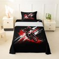 thumbnail image 1 of Castle Fairy Graffiti Dirt Bike Twin Sheet Sets 3pcs for Kids, Red Splash Design Bedding for Bedroom, Red Black, 1 of 6