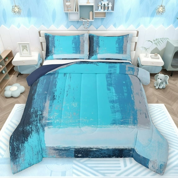Castle Fairy Graffiti Splash 3 Pieces Queen Comforter Set for Kids Teens,Abstract Gradient Ultra Soft Bedding Sets,Minimalist Mid Century Bedding Comforter Set Breathable,Luxury Bedroom Decor