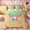 thumbnail image 1 of Castle Fairy Green Ice Cream Drip Twin Bedding 7-Piece, Sport Baseball Bat Bedding Comforter Set, Pink Yellow, 1 of 7