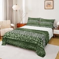thumbnail image 1 of Castle Fairy Green Leopard Print Queen Sheet Sets,Animal Print Patchwork Bed Set, 1 of 7