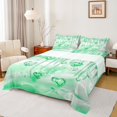 thumbnail image 1 of Castle Fairy Green Love Heart Bed Sheets for Boys Girls,Bling Crystal King Sheets, 1 of 7