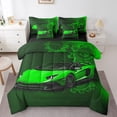 thumbnail image 1 of Castle Fairy Green Racing Car Boy Bedding Comforter Set,Car Full Bedding Set, 1 of 8
