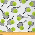 thumbnail image 1 of Castle Fairy Green Tennis Fabric by the Yard 1 Yard for Teens,Sport Theme Home Decor Fabric by the Yard,Ball Gamer Room Decor Fabric by the Yard,Luxury Bedroom Decor, 1 of 6