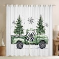thumbnail image 1 of Castle Fairy Green Truck Black Out Curtains for Teens,Christmas Tree Curtains Pack of 2 (42x63 Each),Winter Snowflakes Bedroom Curtains,Lightweight Room Decor, 1 of 6