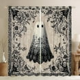 thumbnail image 1 of Castle Fairy Halloween Ghost Black Out Curtains,Chic Flower Curtains Pack of 2 (42x63 Each),Festival Theme Bedroom Curtains,Ultra Soft Abstract Home Decor, 1 of 6