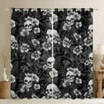 thumbnail image 1 of Castle Fairy Halloween Skull Blackout Curtains Set of 2 (52x84 Each),Gothic Style Window Curtains,Chic Flower Curtains and Drapes,Microfiber Teenager Bedroom Decor, 1 of 6