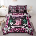 thumbnail image 1 of Castle Fairy Hat Boots 7-Piece Twin Bedding Sets,Leopard Print Bedding Comforter Set,Cute Bow Breathable Sheet Sets,Super Cozy Western Room Decor,Reversible, 1 of 8
