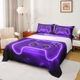 thumbnail image 1 of Castle Fairy Hexagon Gamepads Full Size Sheets,Black Purple Gamepads Bed Sheets, 1 of 7