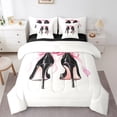 thumbnail image 1 of Castle Fairy High Heels Girl Twin Bedding Sets,Kawaii Ribbon Bow Bedding Comforter Set, 1 of 8