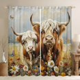 thumbnail image 1 of Castle Fairy Highland Bull Curtains Pack of 2 (42x84 Each) for Kids Teens Adults,Farmhouse Animal Curtains Blackout,Chic Floral Flowers Bedroom Curtains,Breathable Home Decor, 1 of 6