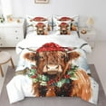 thumbnail image 1 of Castle Fairy Highland Cattle 7 Pieces Bedding Comforter Set for Teenagers,Merry Christmas Full Bedding Set Lightweight,Festival Xmas Fitted Sheet Flat Sheet,Microfiber Bedroom Decor, 1 of 8