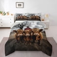 thumbnail image 1 of Castle Fairy Highland Cattle Full Size Comforter Sets,Vintage Cabin Windmill Bedding Sets, 1 of 8