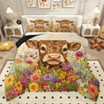 thumbnail image 1 of Castle Fairy Highland Cattle Queen Comforter Set,Farmhouse Animal Bedding Comforter Set, 1 of 8