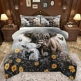 thumbnail image 1 of Castle Fairy Highland Cow Bedding Comforter Set 2pcs for Boys Girls,Rustic Farmhouse Animal Twin Comforter Sets Microfiber,Floral Flowers Butterflies Breathable Bedding Set,Breathable Home Decor, 1 of 8