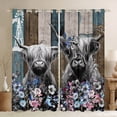 thumbnail image 1 of Castle Fairy Highland Cow Black Out Curtains for Boys Girls,Rustic Farmhouse Animal Curtains Pack of 2 (42x63 Each),Chic Floral Flowers Bedroom Curtains,Luxury Bedroom Decor, 1 of 6