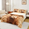thumbnail image 1 of Castle Fairy Highland Cow Queen Sheet Sets for Teens Female Men,Western Theme Bed Set, 1 of 7