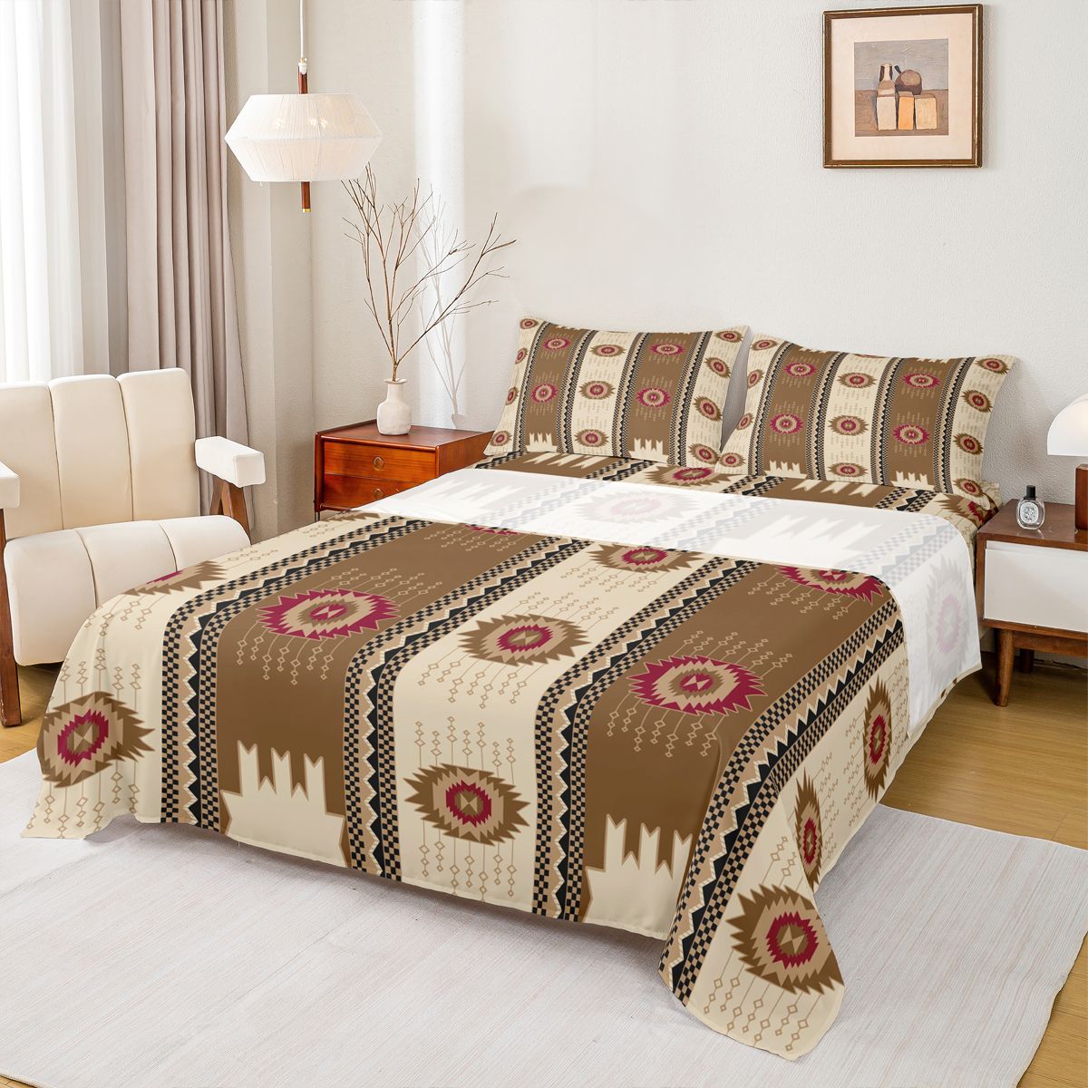 Castle Fairy Hippie Abstract Aztec Bed Sheets for Adults Female Men ...