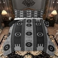 thumbnail image 1 of Castle Fairy Hippie Abstract Aztec Queen Comforter Set,Black Grey Bedding Comforter Set, 1 of 8