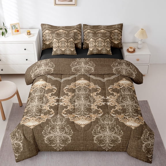 Castle Fairy Hippie Damask Twin Bedding Sets,Vintage Luxury Bedding Comforter Set
