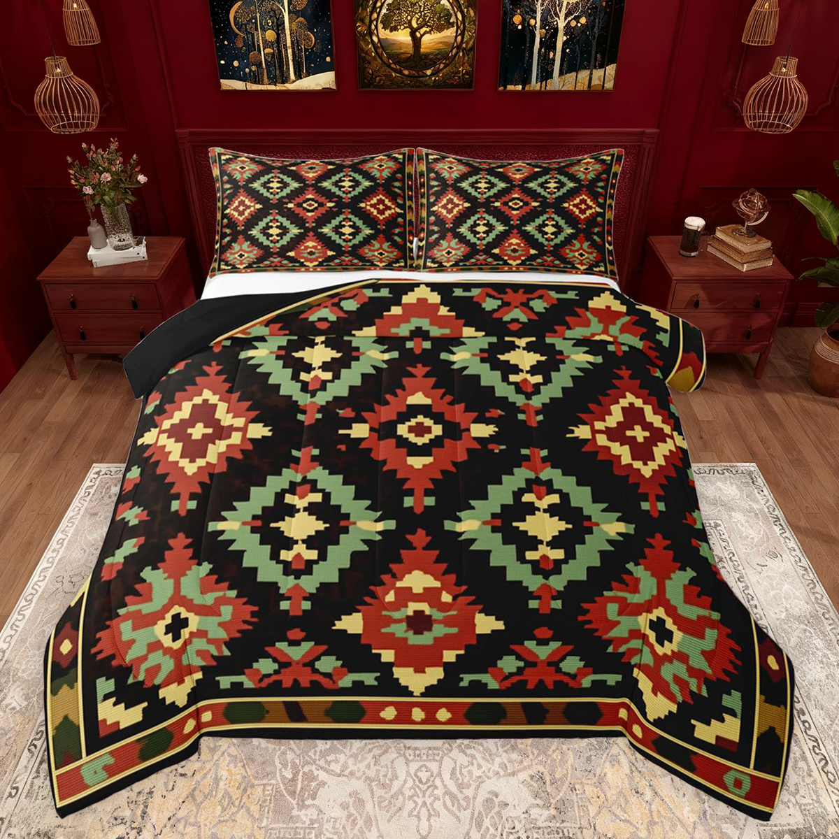 Castle Fairy Hippie Tribal Aztec Bedding Comforter Set 2pcs for Boys ...