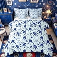 thumbnail image 1 of Castle Fairy Hockey Print King Bedding 7pcs, Sport Gamer King Bed in a Bag, Blue White, 1 of 7