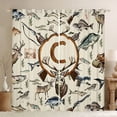thumbnail image 1 of Castle Fairy Hunting Wood Letter C Black Out Curtains for Boys,Wildlife Deer Curtains Pack of 2 (42x63 Each), 1 of 6