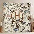 thumbnail image 1 of Castle Fairy Hunting Wood Letter H Black Out Curtains for Boys,Wildlife Deer Curtains Pack of 2 (42x63 Each), 1 of 6
