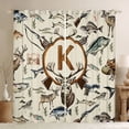 thumbnail image 1 of Castle Fairy Hunting Wood Letter K Black Out Curtains for Boys,Wildlife Deer Curtains Pack of 2 (42x63 Each), 1 of 6