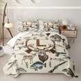 thumbnail image 1 of Castle Fairy Hunting Wood Letter L Quilt Full for Boys,Wildlife Pattern Full Bedspread Sets, 1 of 7