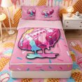 thumbnail image 1 of Castle Fairy Ice Cream Pink Baseball Zipper Full Size Comforter Sets with Fitted Sheet and 2 Pillowcases, Sport Rugby Zipper Bedding Set, Pink Blue,4pcs,Pink Reversible, 1 of 6